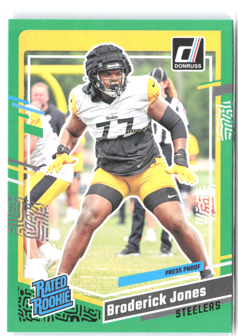 Broderick Jones Press Proof Green Donruss - Press Proof Green 385 NM