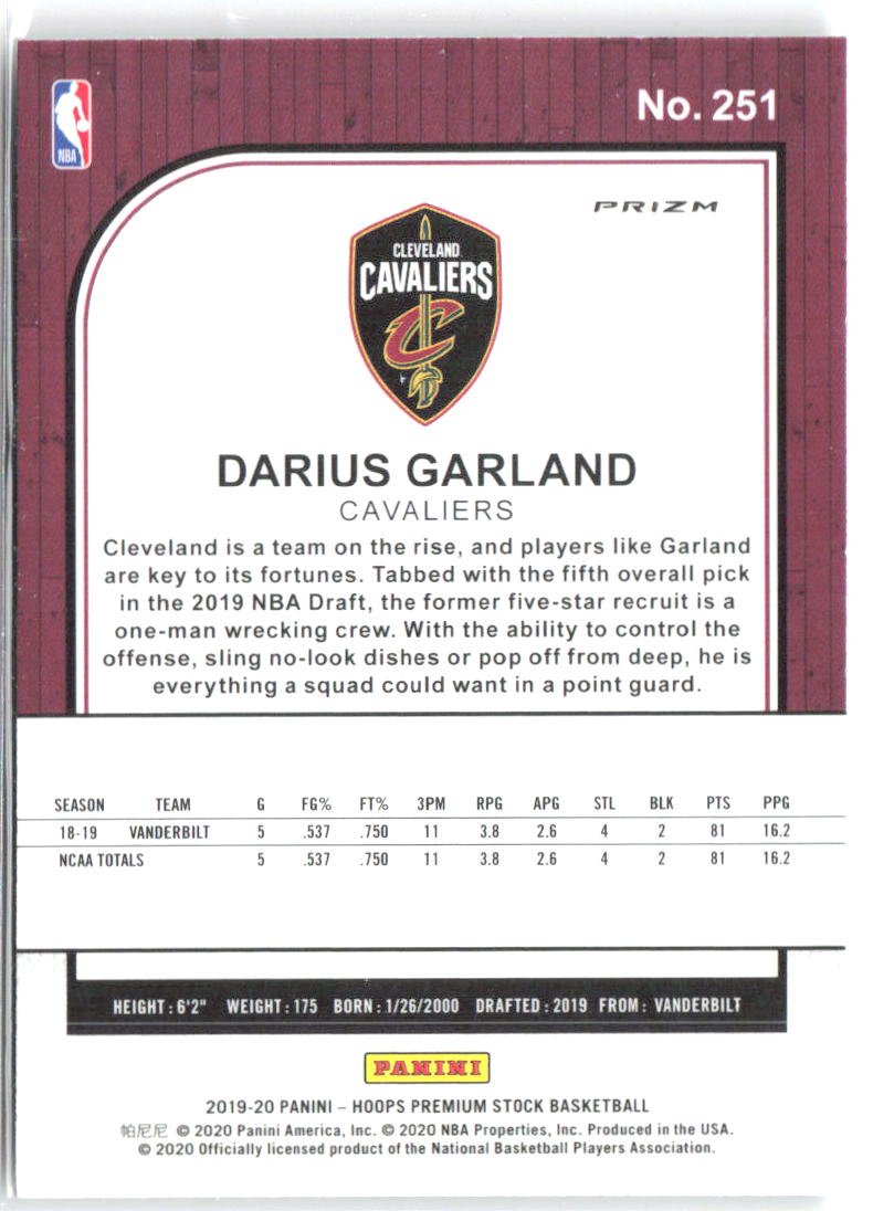 Darius Garland Hoops Premium Stock - Prizms Purple Disco 251 2019-20 Cavaliers