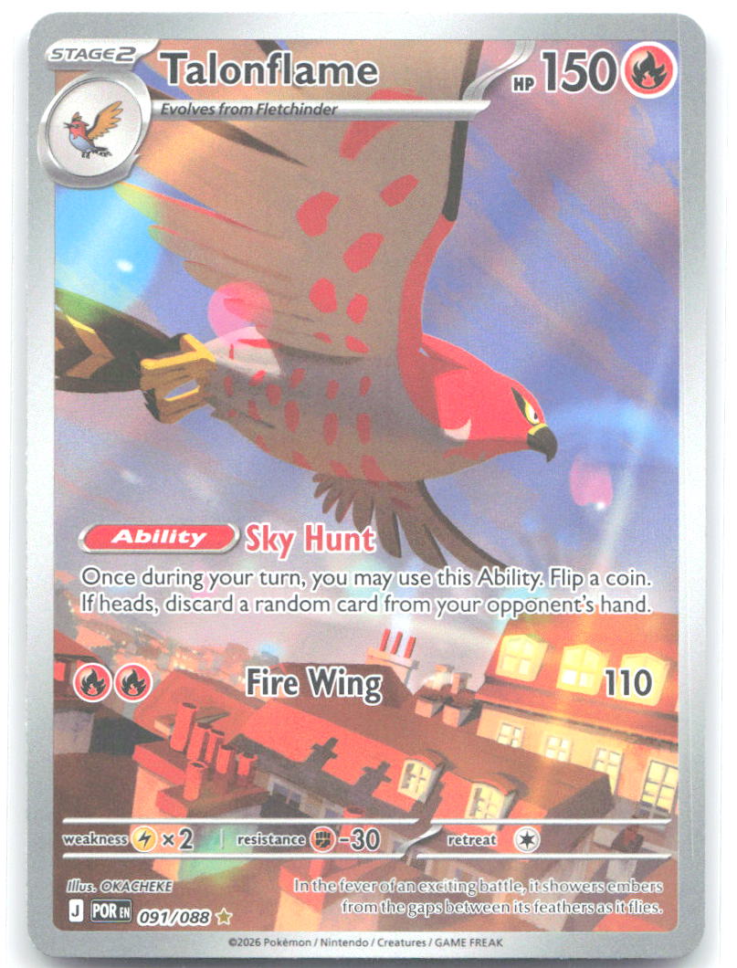 Talonflame Holo Illustration Rare ME03: Perfect Order 091/088 NM OKACHEKE