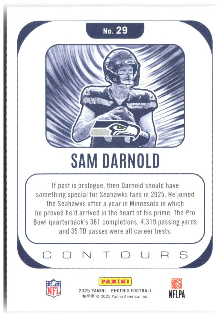 Sam Darnold Panini Phoenix - Contours 29 2025 Seattle Seahawks