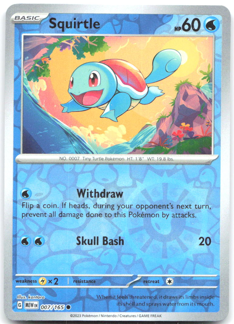 Squirtle Reverse Holo Common SV Scarlet & Violet 151 007/165 NM Kanako Eo