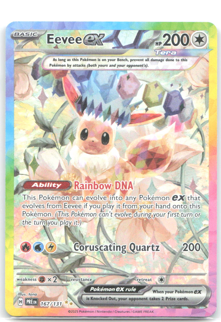 Eevee ex Holo Special Illustration Rare SV: Prismatic Evolutions 167/131 NM tono
