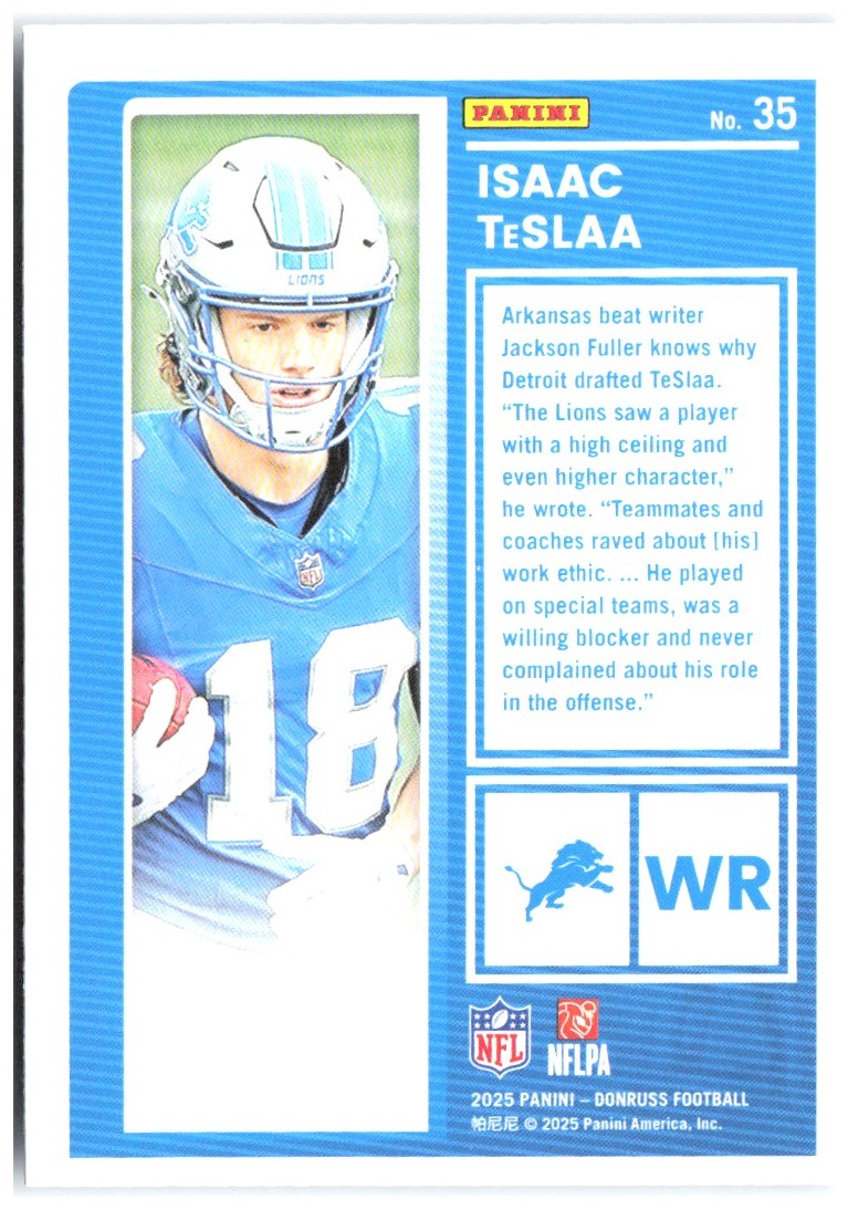 Isaac TeSlaa Donruss - The Rookies 35 2025 Detroit Lions