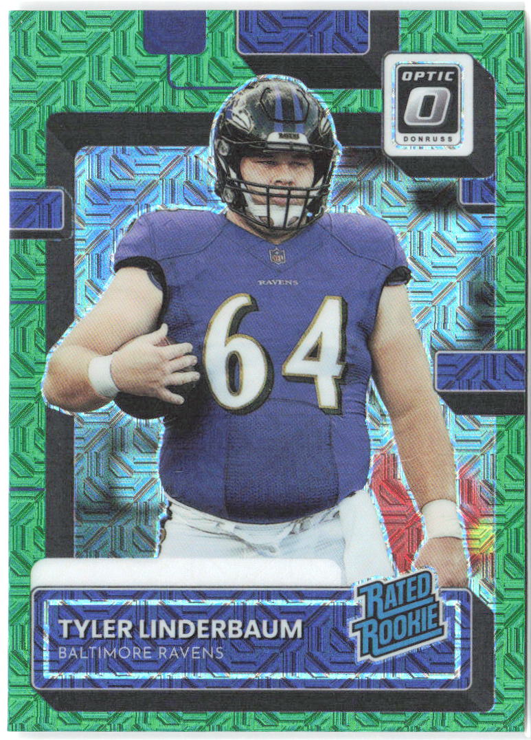 Tyler Linderbaum Donruss - Optic Rated Rookies Green Mojo P-400 2022 Ravens