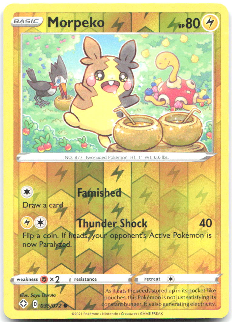 Morpeko 035 Reverse Holo Common Shining Fates 035/072 NM Saya Tsuruta