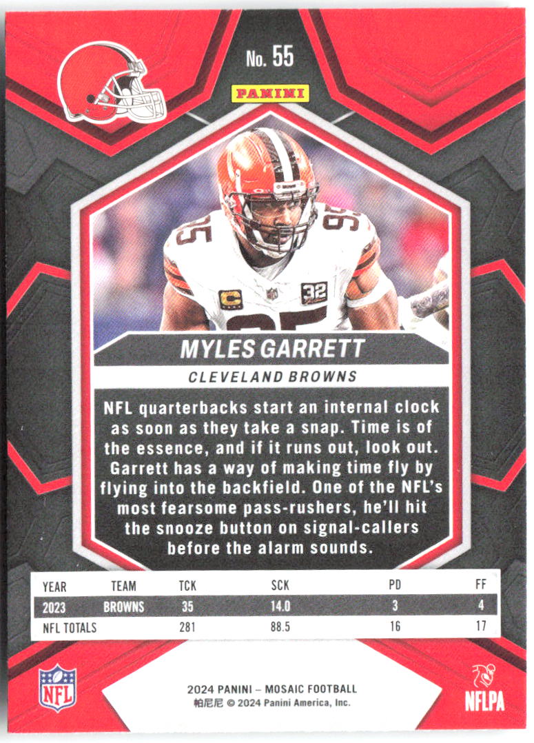 Myles Garrett Panini Mosaic 55 2024 Cleveland Browns