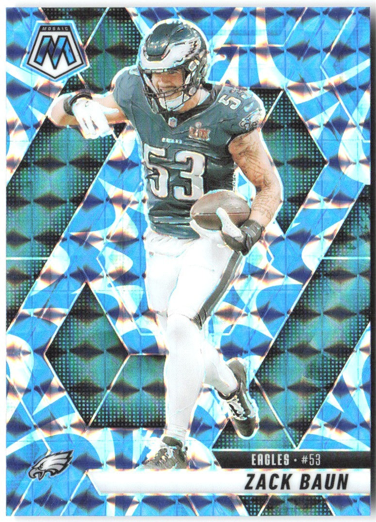 Zack Baun Panini Mosaic - Mosaic Reactive Blue 141 2025 Philadelphia Eagles