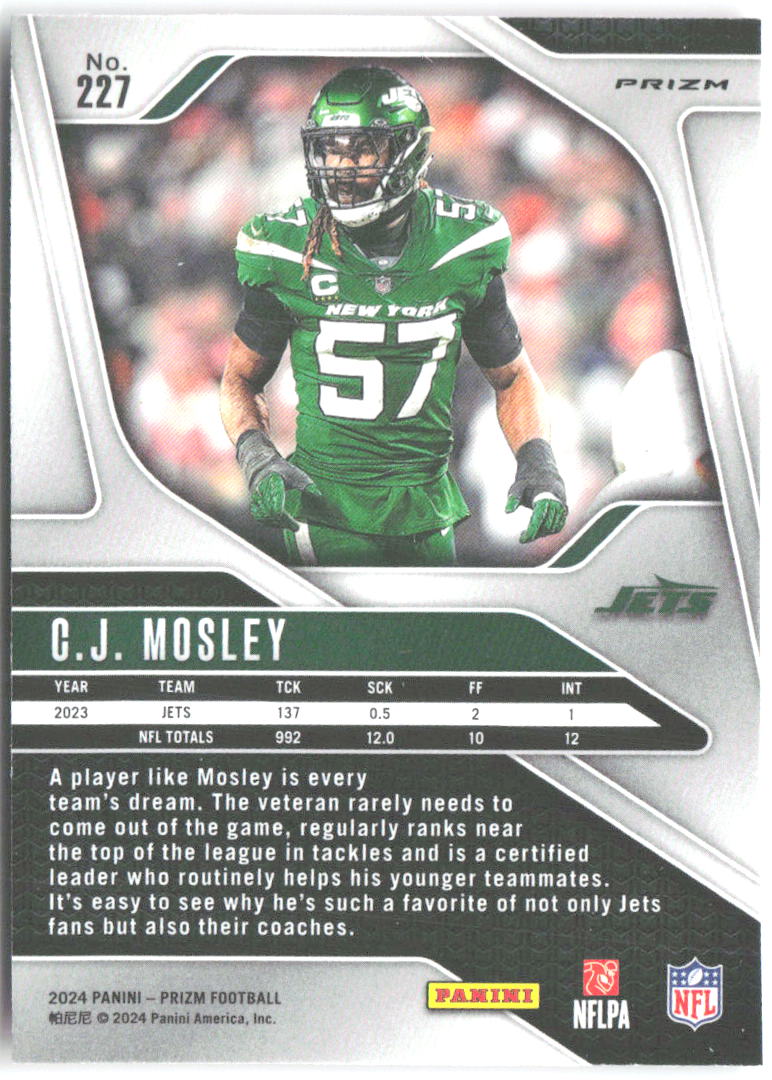 C.J. Mosley Panini Prizm - Pink 227 2024 New York Jets