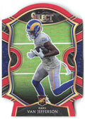 Van Jefferson Panini Select - Red Prizm Die Cut 71 2020 Los Angeles Rams