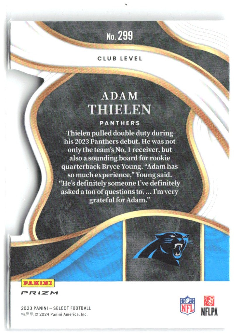 Adam Thielen Panini Select - Silver Prizms Die Cuts 299 2023 Carolina Panthers