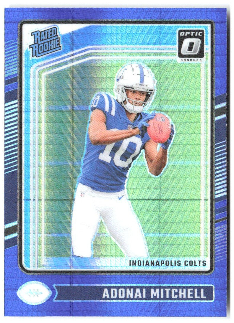 Adonai Mitchell Donruss Optic - Blue Hyper 203 2024 Indianapolis Colts