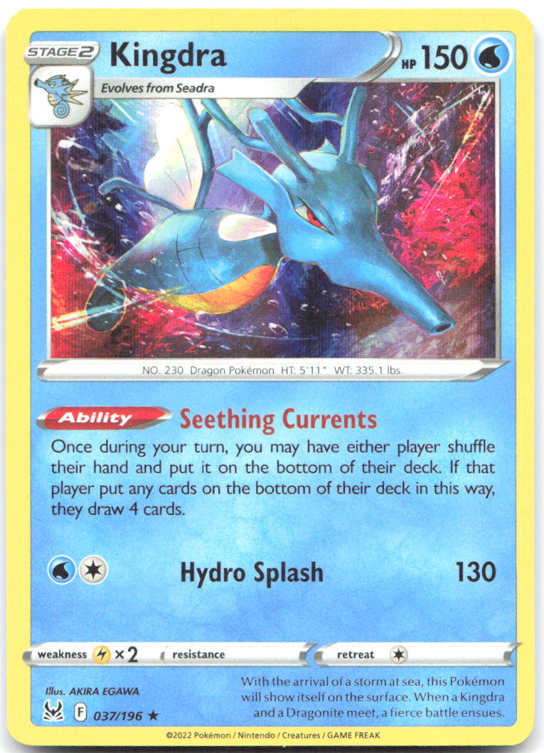 Kingdra Holo Rare SWSH11 Lost Origin 037/196 NM AKIRA EGAWA