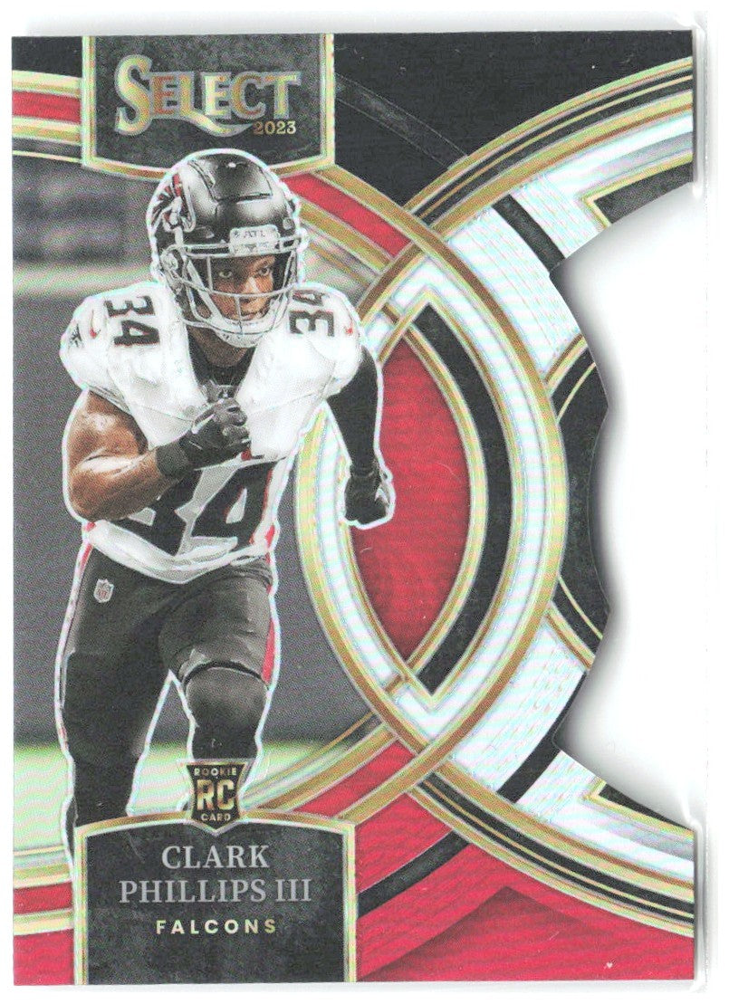 Clark Phillips III Select Black and Red Prizms Die Cuts 109 2023 Atlanta Falcons