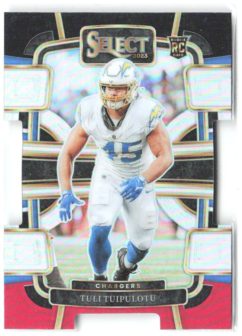 Tuli Tuipulotu Select Black and Red Prizms Die Cuts 53 2023 Los Angeles Chargers
