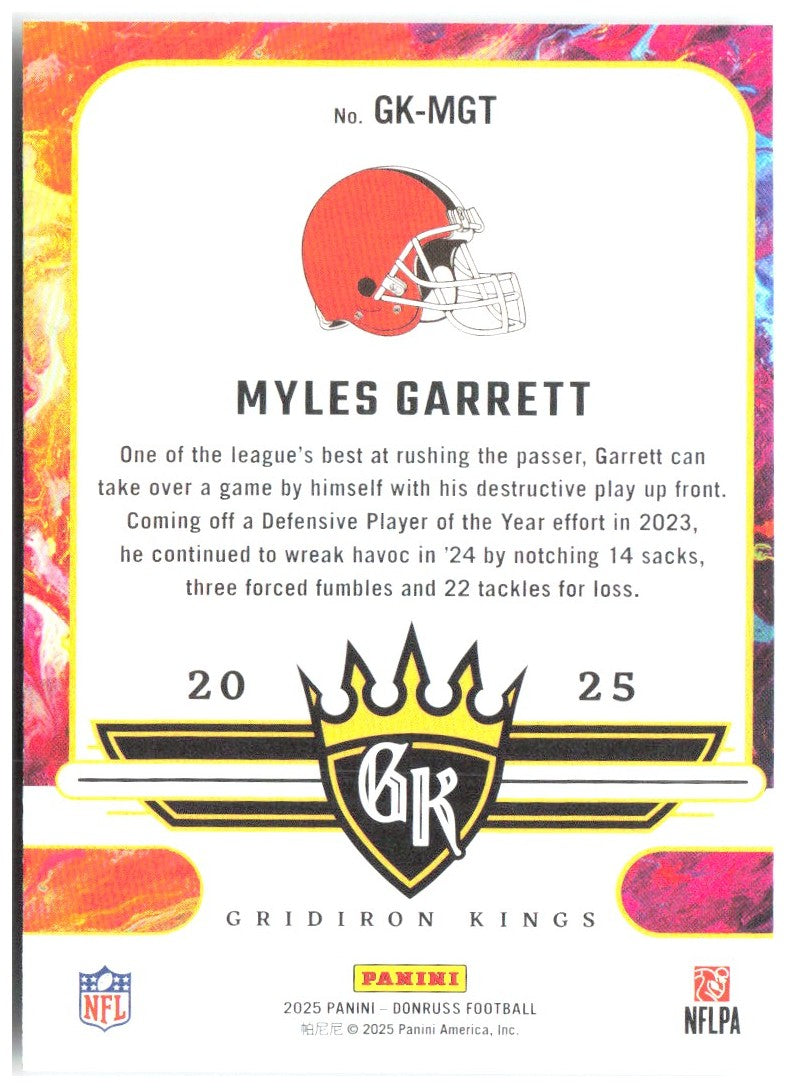 Myles Garrett Donruss - Gridiron Kings GK-MGT 2025 Cleveland Browns