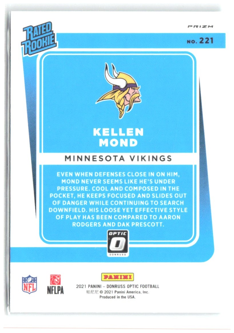 Kellen Mond Donruss Optic - Green Velocity 221 2021 Minnesota Vikings