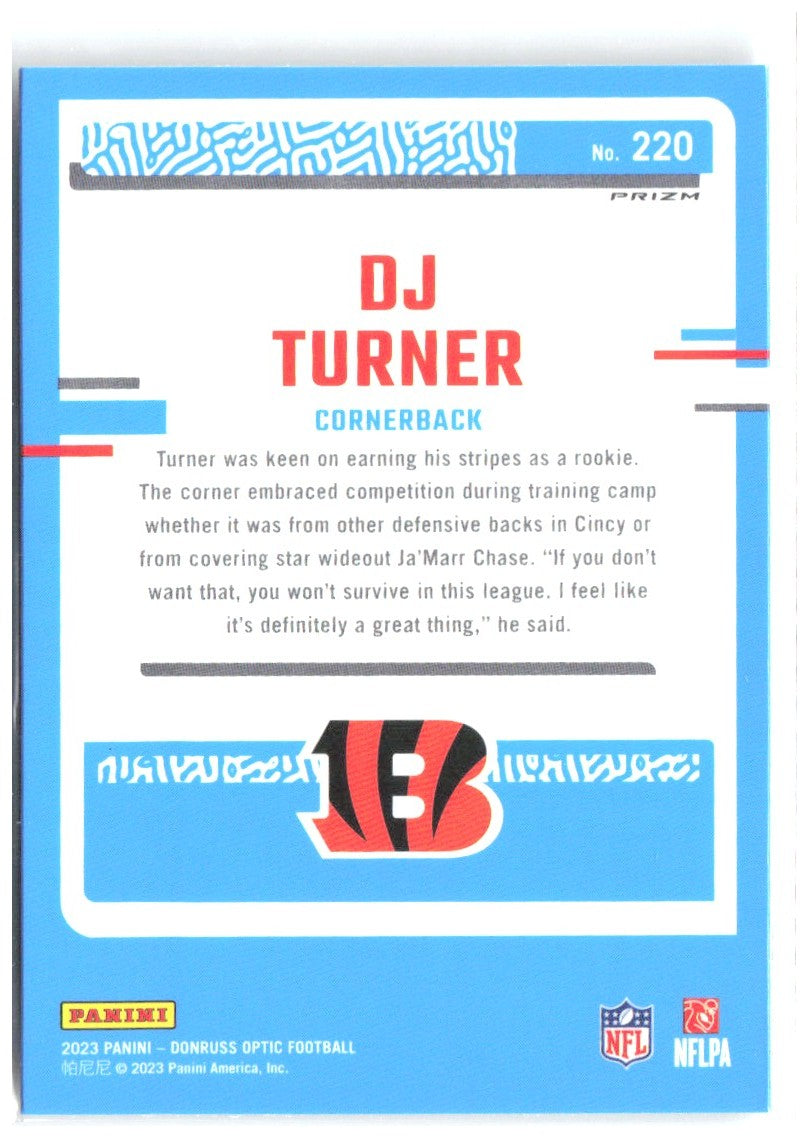 DJ Turner Donruss Optic - Holo 220 2023 Cincinnati Bengals
