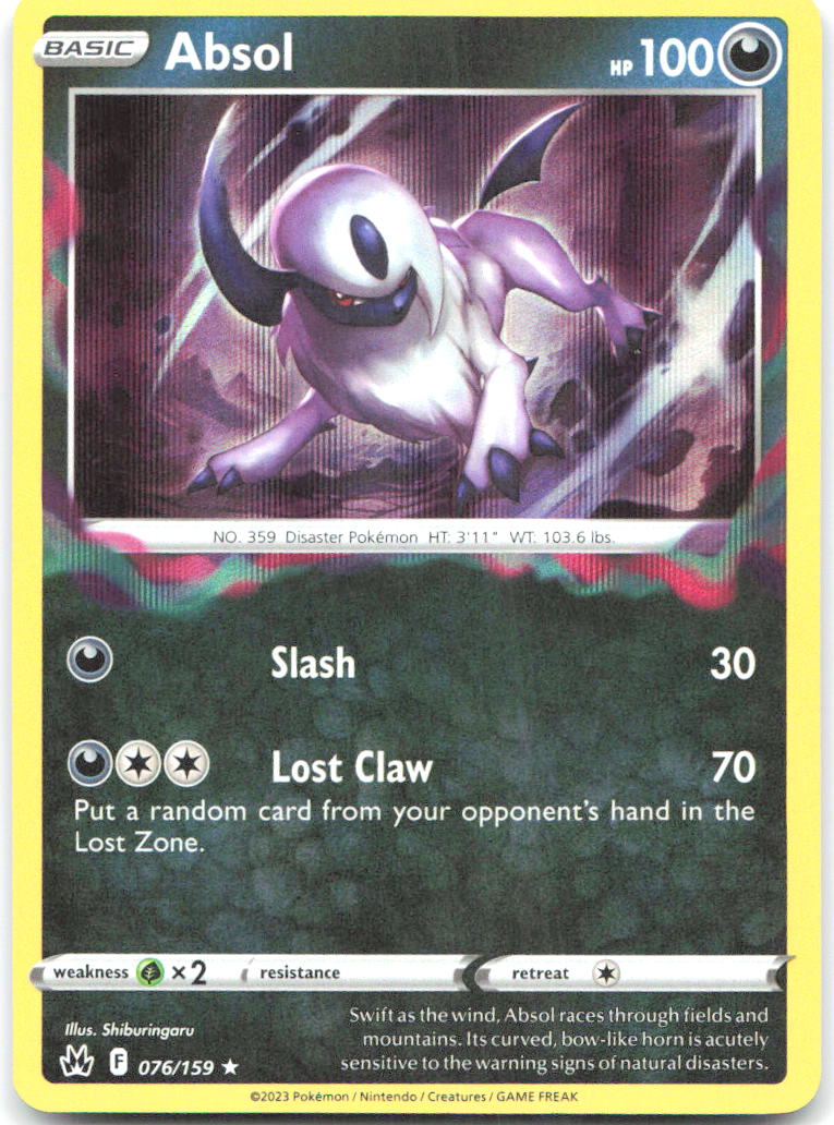 Absol Holo Rare SWSH Crown Zenith 076/159 NM Shiburingaru