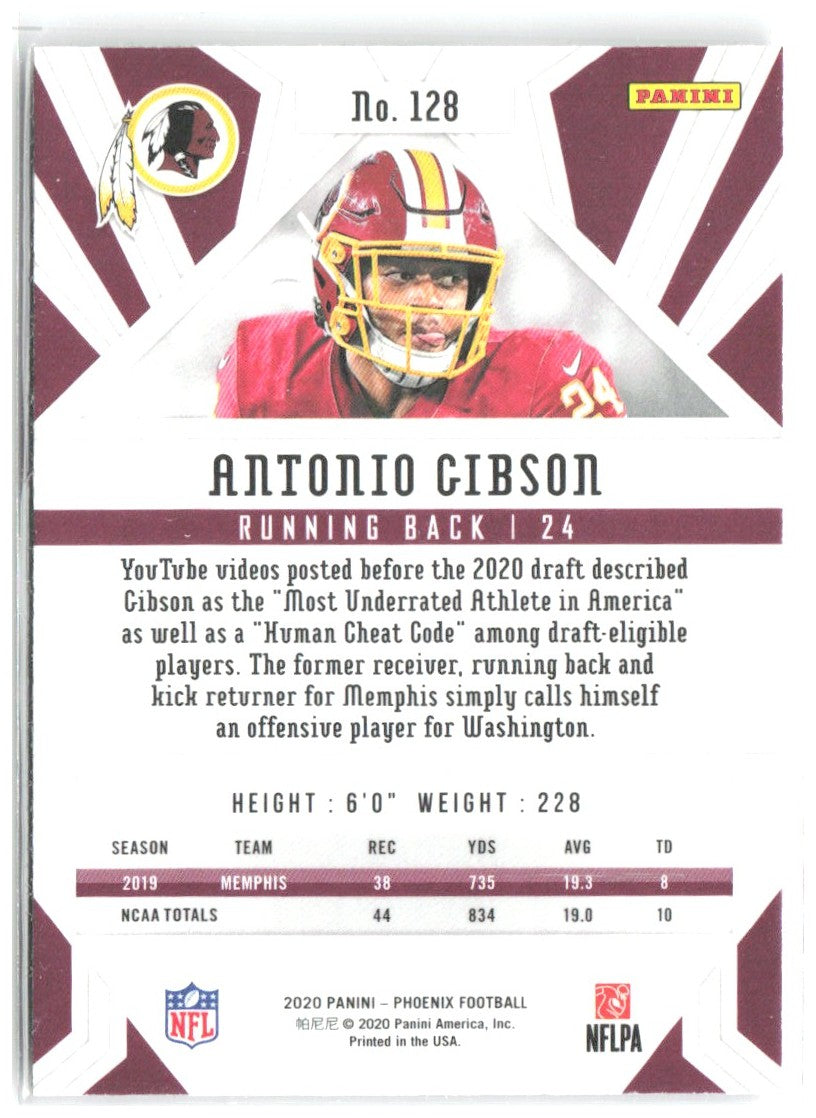 Antonio Gibson Panini Phoenix - Fire Burst 128 2020 Washington Redskins