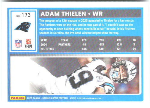 Adam Thielen Donruss Optic 173 2025 Carolina Panthers