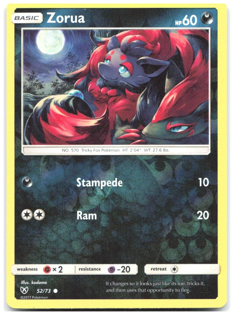 Zorua Reverse Holo Common Shining Legends 52/73 NM kodama