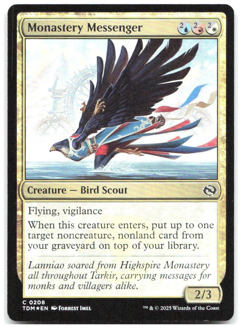 Monastery Messenger Foil C Tarkir Dragonstorm 208 NM Forrest Imel