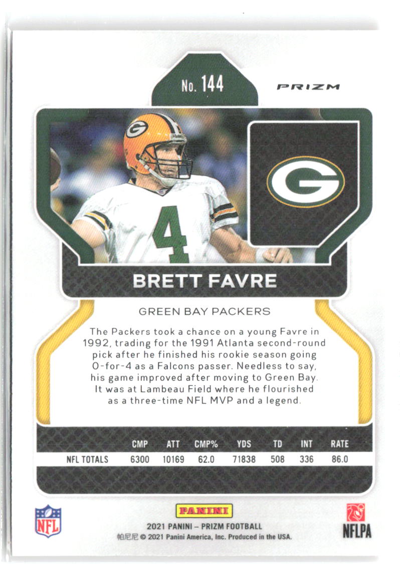 Brett Favre Panini Prizm - Disco 144 2021 Green Bay Packers