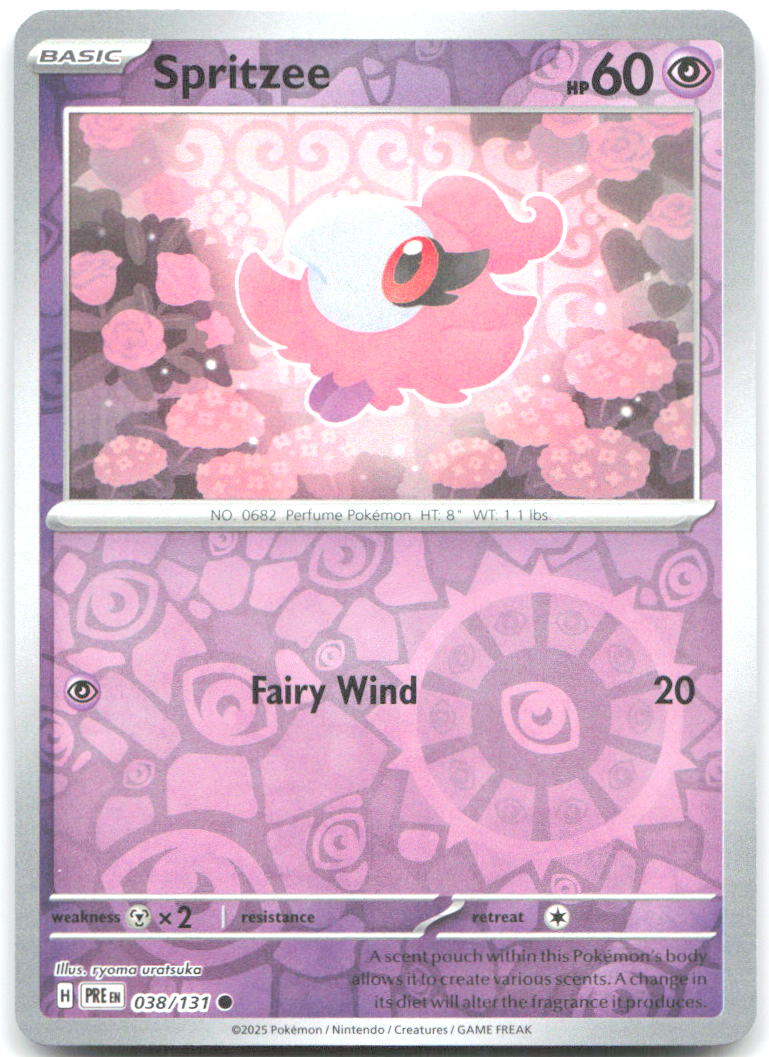 Spritzee Reverse Holo Common SV: Prismatic Evolutions 038/131 NM ryoma uratsuka