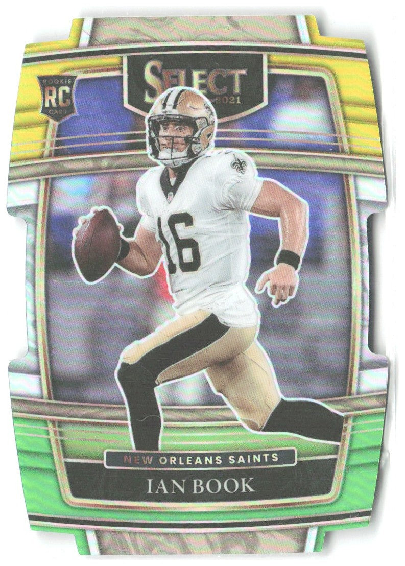 Ian Book Panini Select Green and Yellow Prizm Die Cut 79 2021 New Orleans Saints