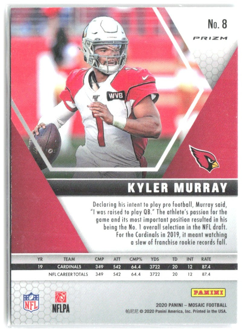Kyler Murray Panini Mosaic - Prizm Green 8 2020 Arizona Cardinals