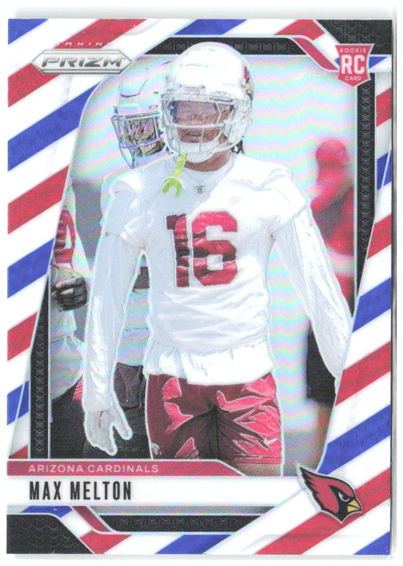 Max Melton Panini Prizm - Red White and Blue 376 2024 Arizona Cardinals