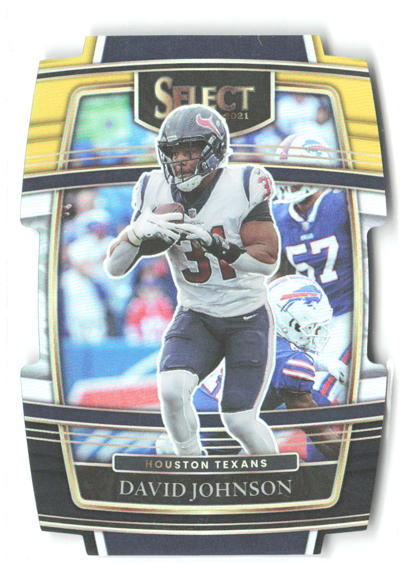 David Johnson Panini Select Black and Gold Prizm Die Cut 15 2021 Houston Texans
