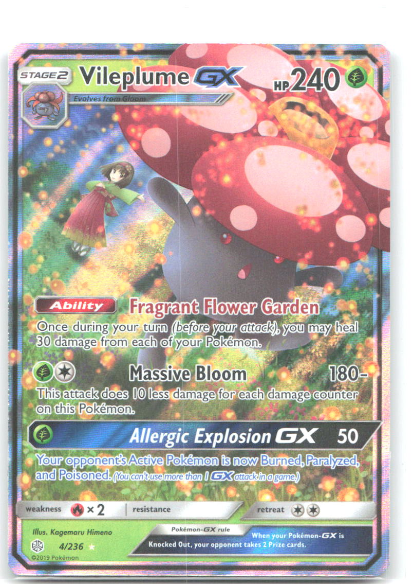 Vileplume GX Holo Ultra Rare SM Cosmic Eclipse 4/236 NM Kagemaru Himeno