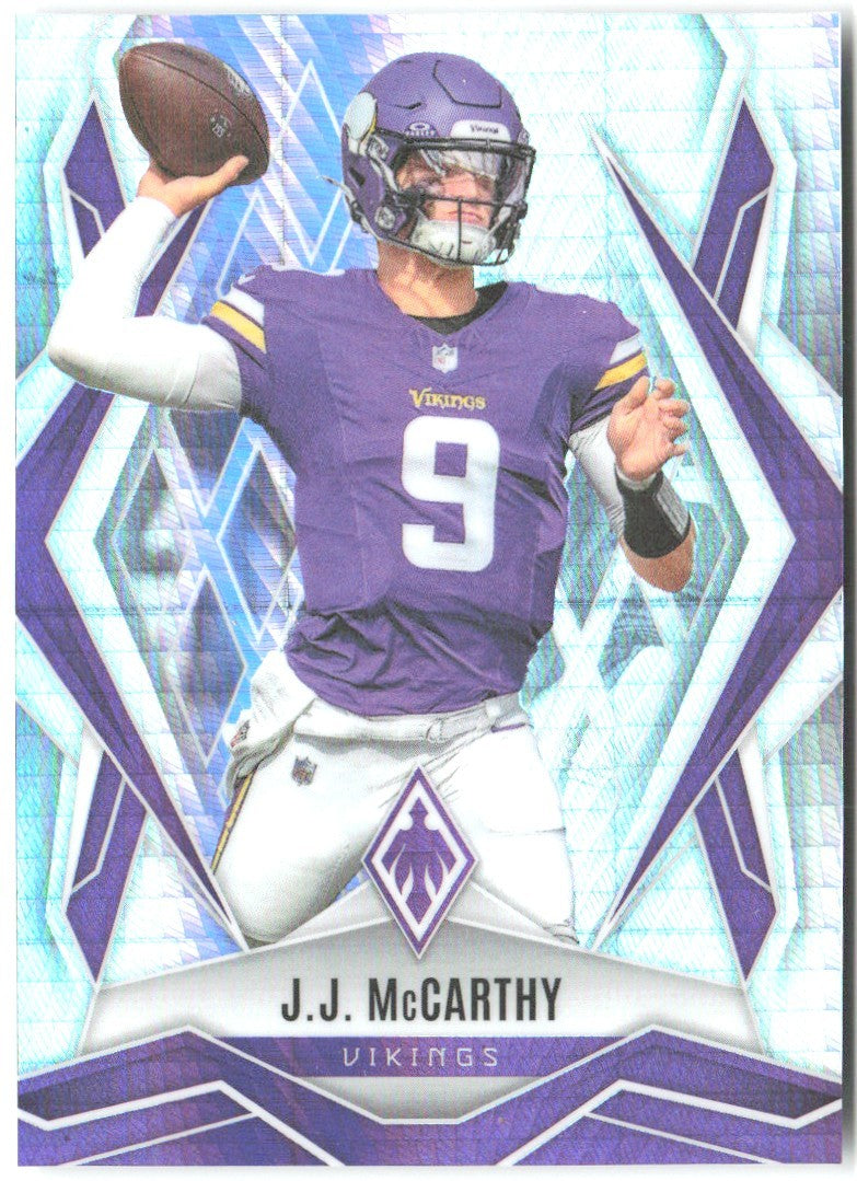J.J. McCarthy Panini Phoenix - Silver Hyper Prizm 38 2025 Minnesota Vikings