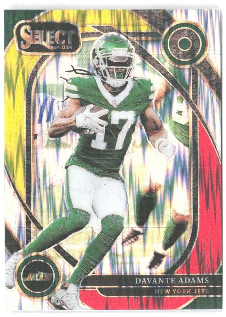 Davante Adams Panini Select - Red & Yellow Prizm Shock 245 2024 New York Jets