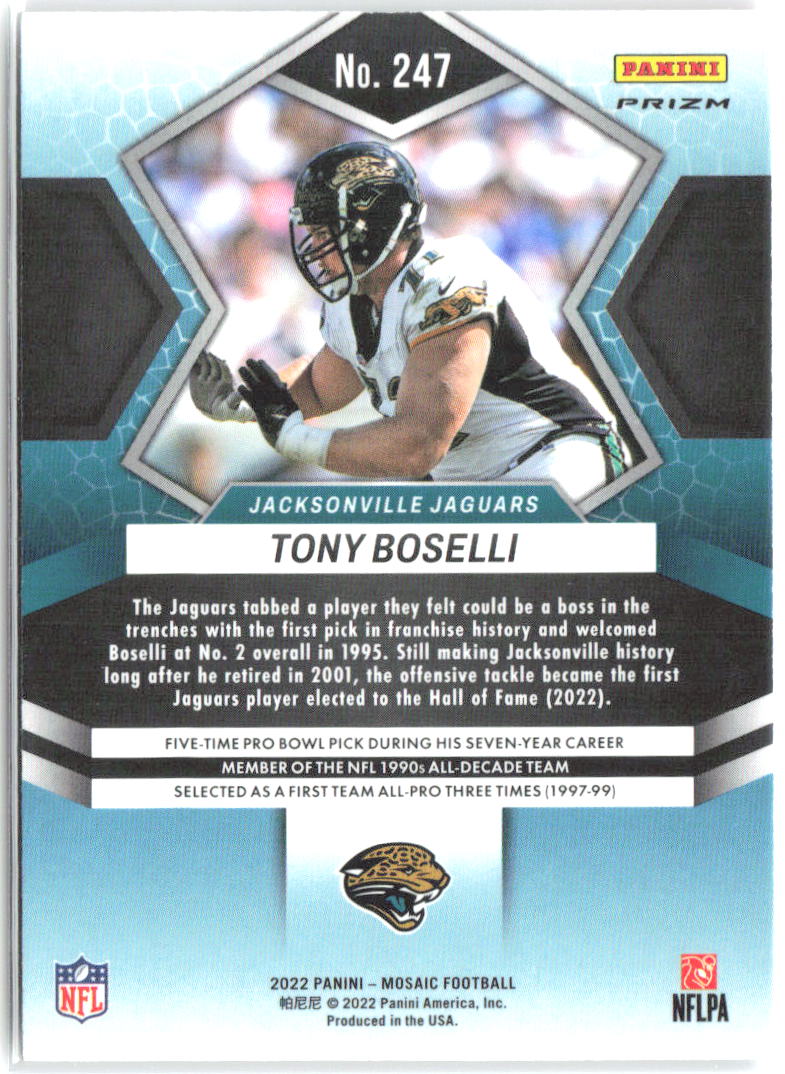 Tony Boselli Panini Mosaic - Mosaic Camo Pink 247 2022 Jacksonville Jaguars