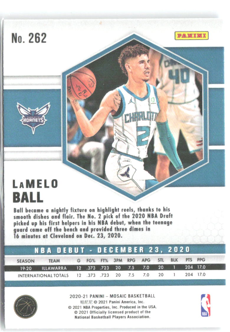 LaMelo Ball Panini Mosaic 262 2020-21 Charlotte Hornets