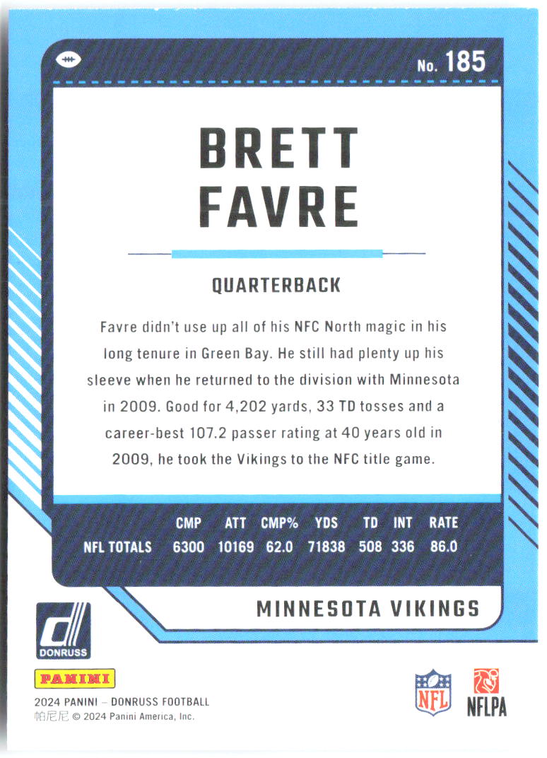 Brett Favre Base Donruss 185 NM