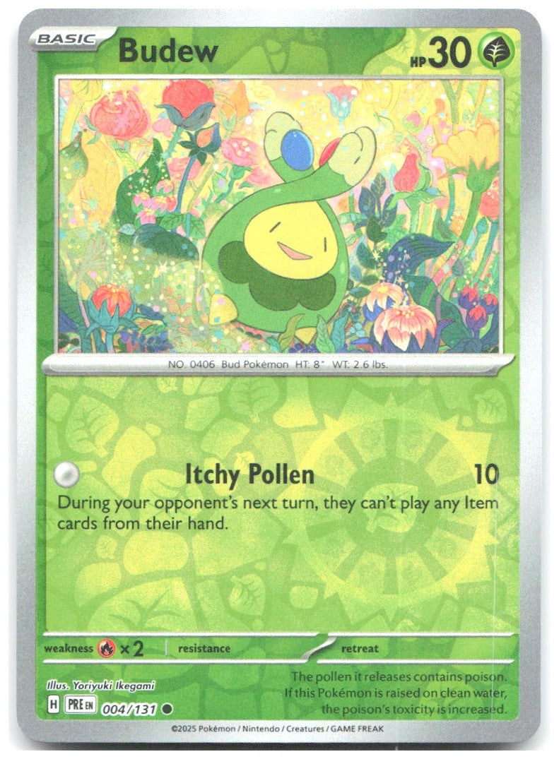 Budew Reverse Holo Common SV Prismatic Evolutions 004/131 NM Yoriyuki Ikegami