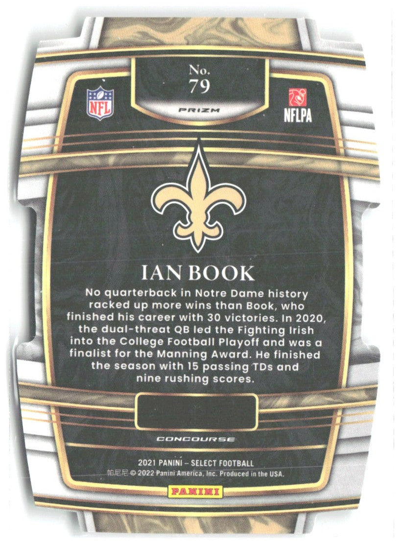 Ian Book Panini Select Green and Yellow Prizm Die Cut 79 2021 New Orleans Saints