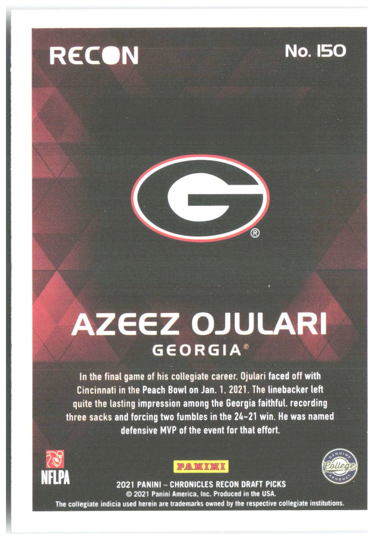 Azeez Ojulari Panini Chronicles Draft Picks - Green 150 2021 Georgia Bulldogs