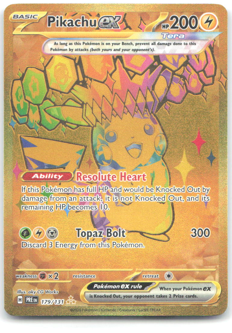 Pikachu ex 179 131 Holo Hyper Rare SV: Prismatic Evolutions 179/131 NM aky CG Works