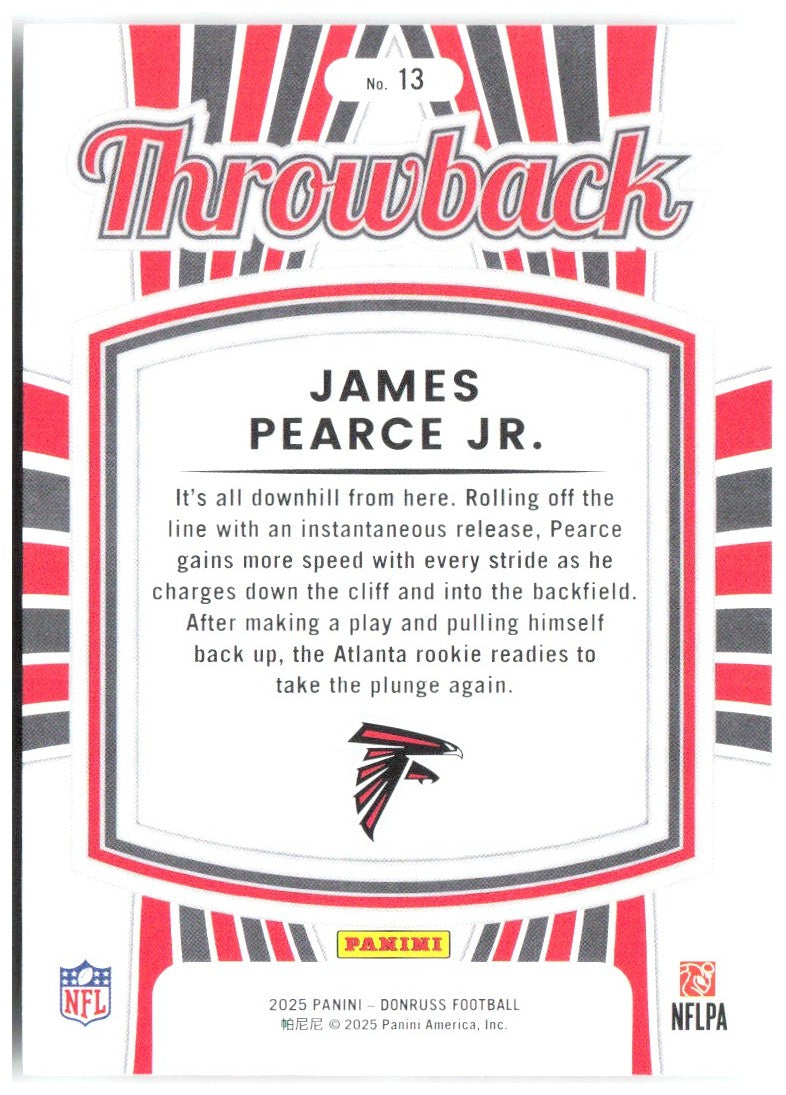 James Pearce Jr. Donruss - Rated Rookies Throwback 13 2025 Atlanta Falcons