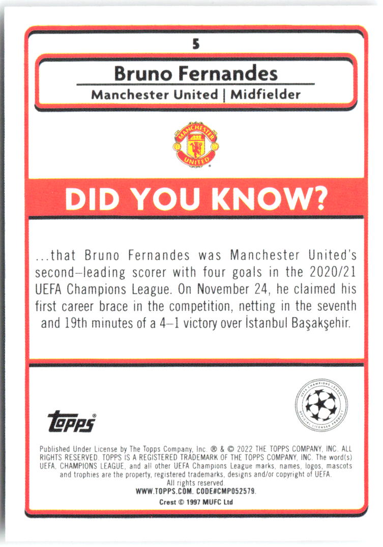 Bruno Fernandes Merlin UEFA Champions League 5 2021-22 Manchester United