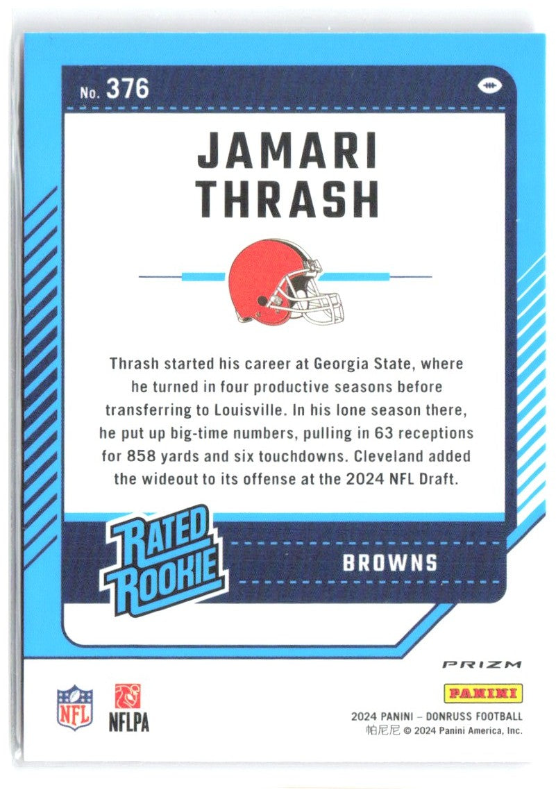 Jamari Thrash Donruss Optic Rated Rookies Preview Pink 376 2024 Cleveland Browns