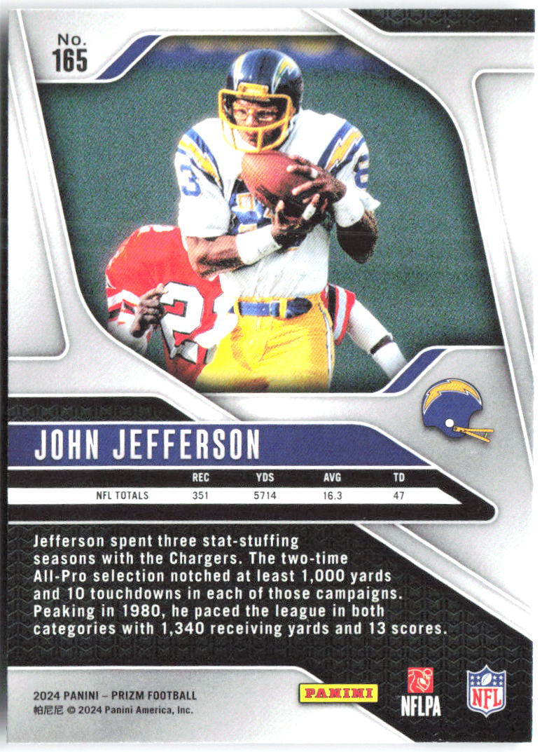 John Jefferson Panini Prizm 165 2024 San Diego Chargers