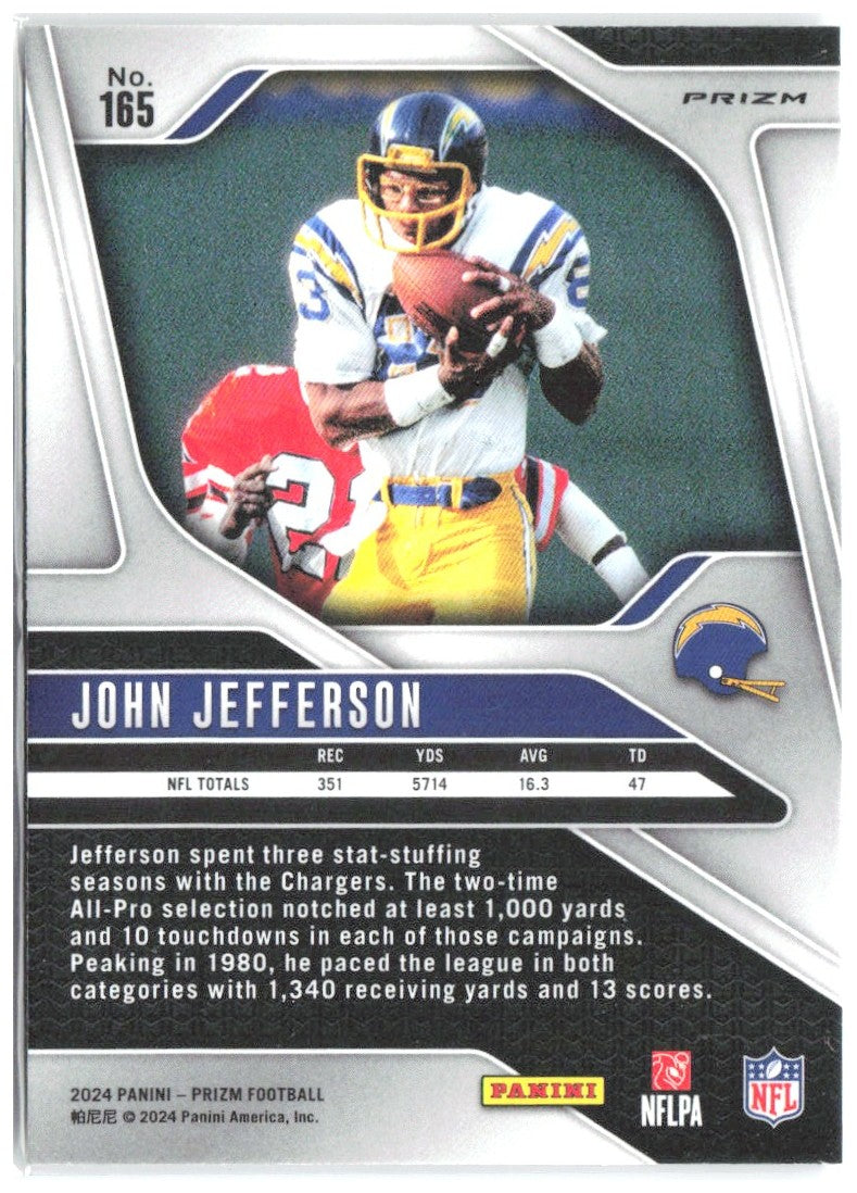 John Jefferson Panini Prizm - Silver 165 2024 San Diego Chargers