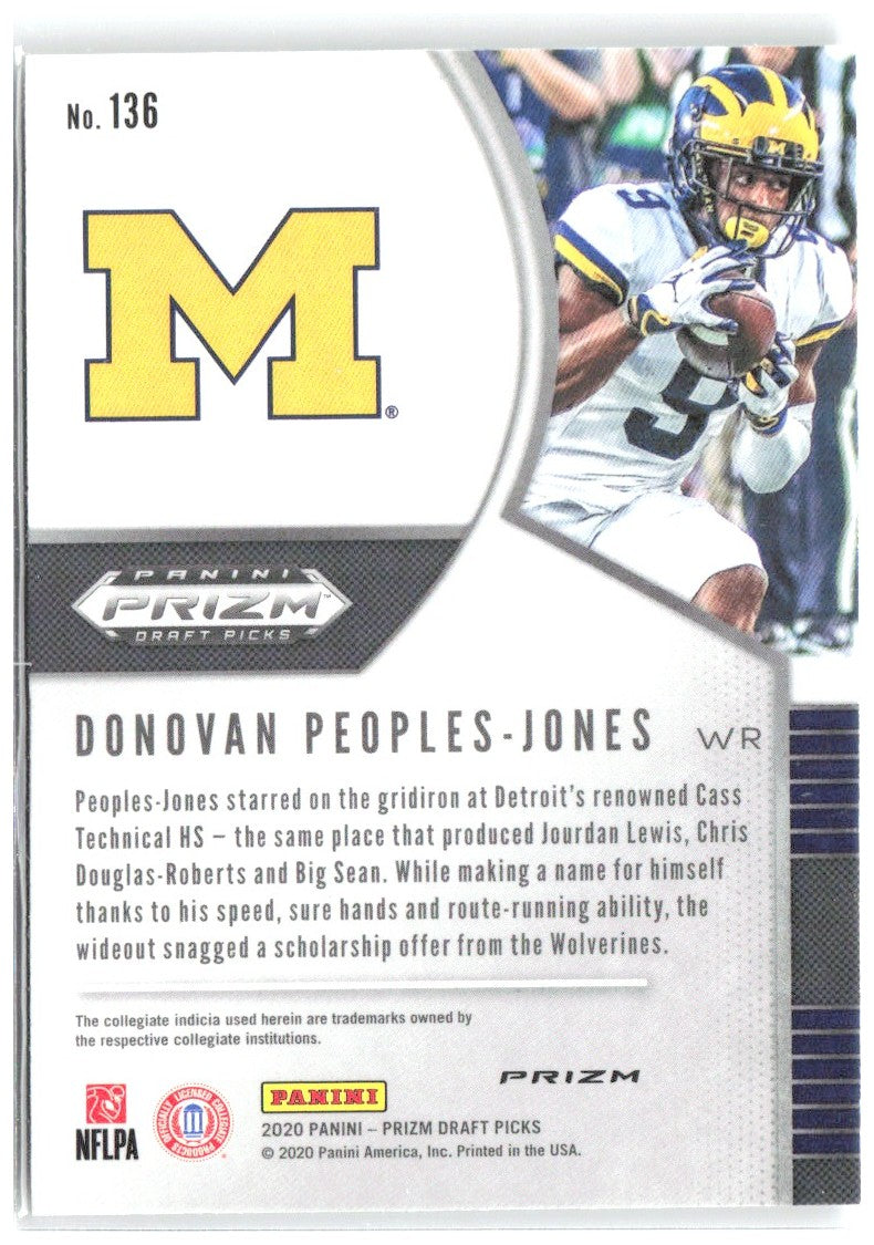 Donovan Peoples-Jones Panini Prizm Draft Picks Prizms Silver 136 2020 Wolverines