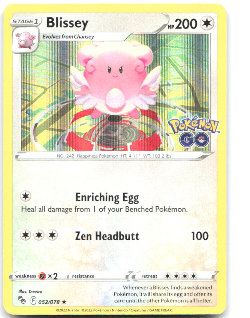 Blissey Holo Rare Pokemon GO 052/078 NM Teeziro