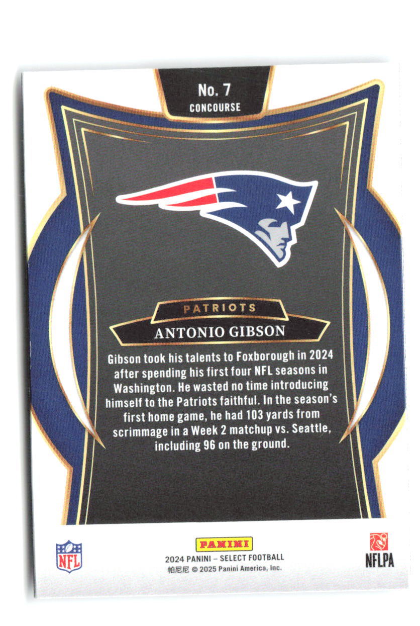 Antonio Gibson Panini Select 7 2024 New England Patriots